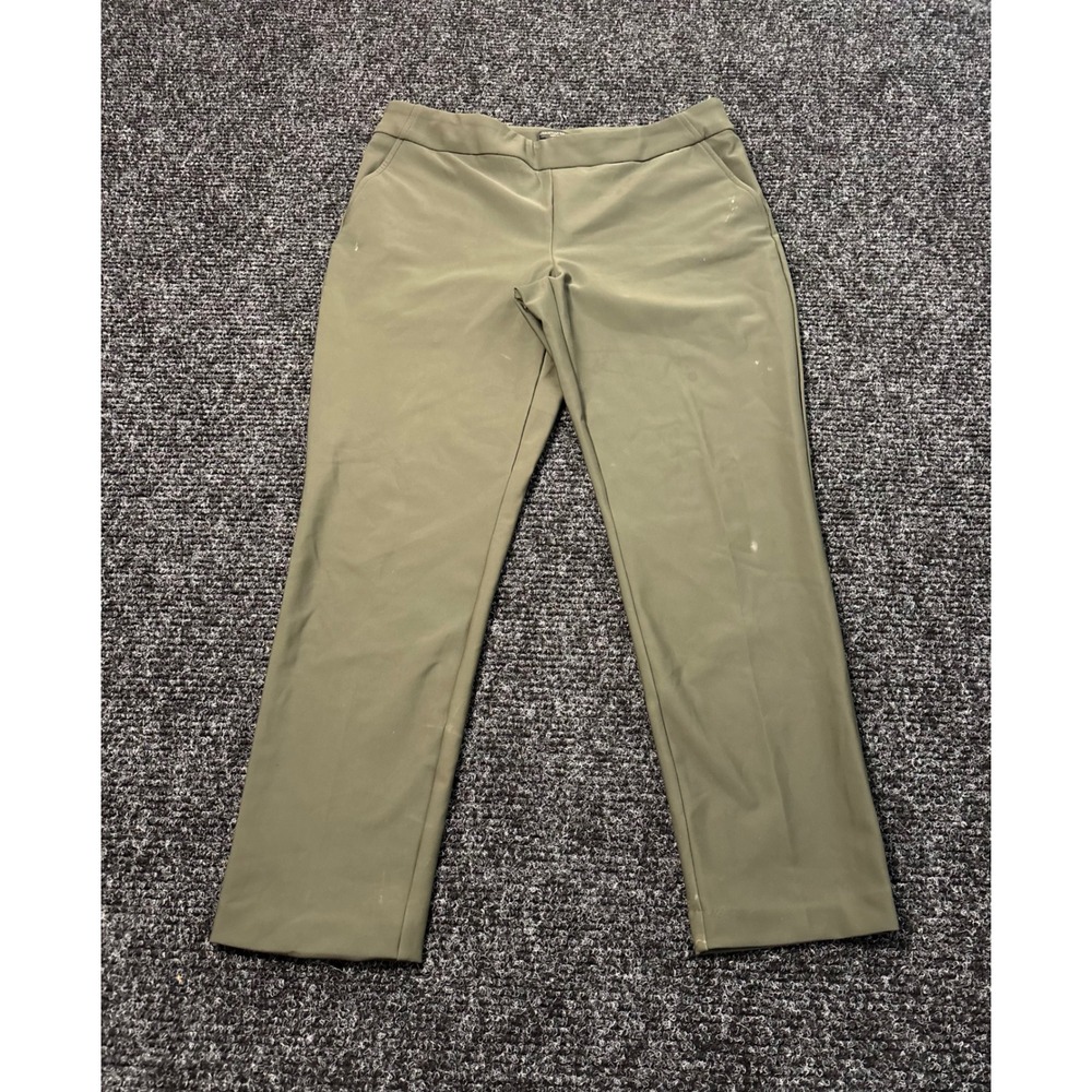 Christian Siriano New York Women Size 14 Olive Green Pull On Dress Pants